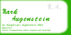 mark augenstein business card
